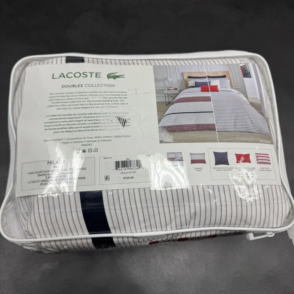 Lacoste Home King 3PC Milady Reversible Duvet Cover And Shams Set